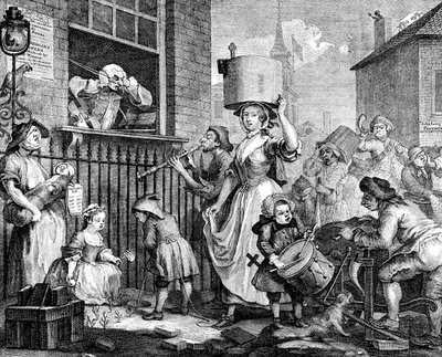 Den rasende musikeren, 1741 av William Hogarth