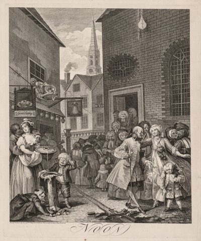 De fire tidene på dagen: Middag av William Hogarth