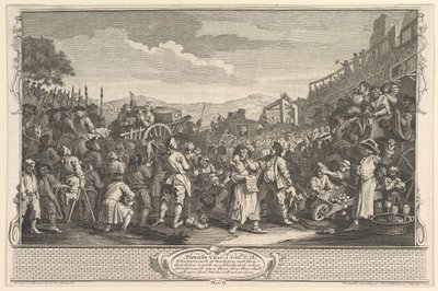 The Idle Prentice henrettet i Tyburn Industry and Idleness, plate 11, 30. september 1747. av William Hogarth