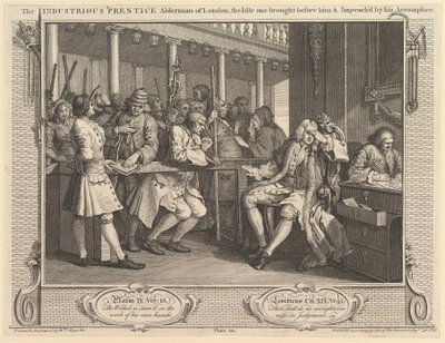 Den flittige Prentice Alderman of London, the Idle One Braught Before Hi..., 30. september 1747. av William Hogarth