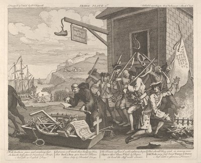 Invasjonen, plansje 1: Frankrike av William Hogarth