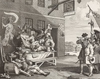 The Invasion, Plate 2: England / Die Invasion, Blatt 2: England. 1756 av William Hogarth