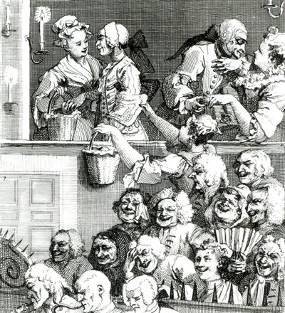 Det leende publikum, 1733 av William Hogarth