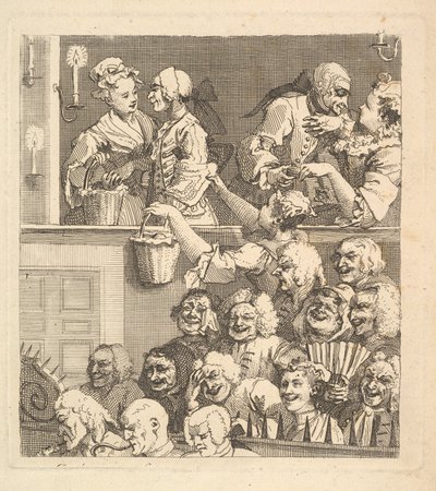 Det leende publikum, desember 1733. av William Hogarth