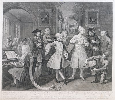 The Rakes Levee, plate II, fra A Rakes Progress, 1735 av William Hogarth