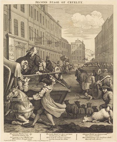 Den andre fasen av grusomhet av William Hogarth