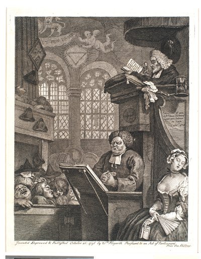 Den sovende menigheten av William Hogarth