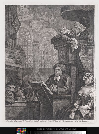 Den sovende menighet av William Hogarth