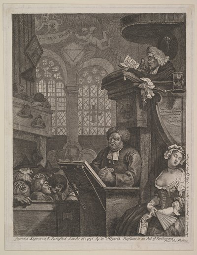Den sovende menighet, 21. april 1762. av William Hogarth