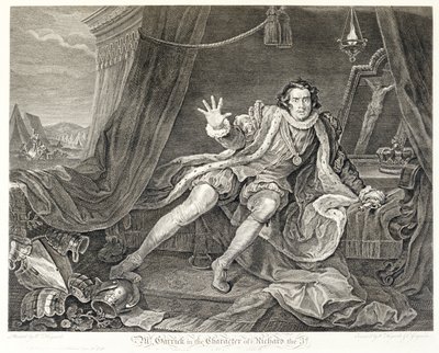 Skuespilleren David Garrick i rollen som Richard III, 1746 av William Hogarth