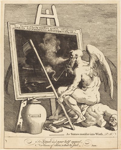 Tid som røyker et bilde av William Hogarth