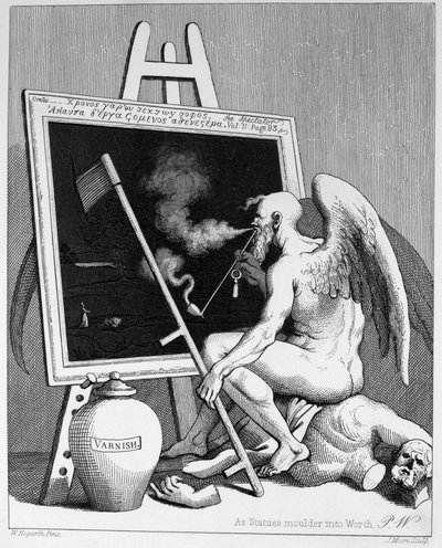 Tid som røyker et bilde av William Hogarth