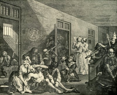 Behandling av de sinnssyke, 1733, 1925. av William Hogarth