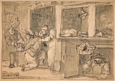 Ubrukt tegning for industri og lediggang, 1747. av William Hogarth