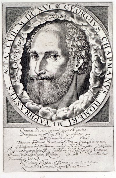 Portrett av George Chapman (ca. 1559-1634) ca. 1609-10 av William Hole