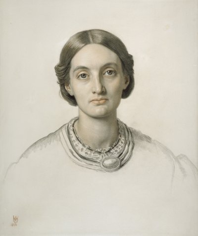 Fanny Holman Hunt (rødt og svart kritt) av William Holman Hunt