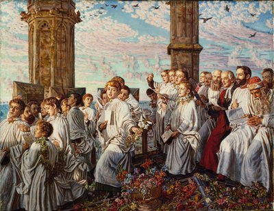Mai morgen på Magdalen College, Oxford, eldgamle årlige seremonier av William Holman Hunt