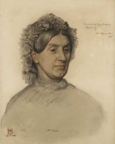 Mrs Thomas Combe (1806-1893) (rødt og svart kritt) av William Holman Hunt