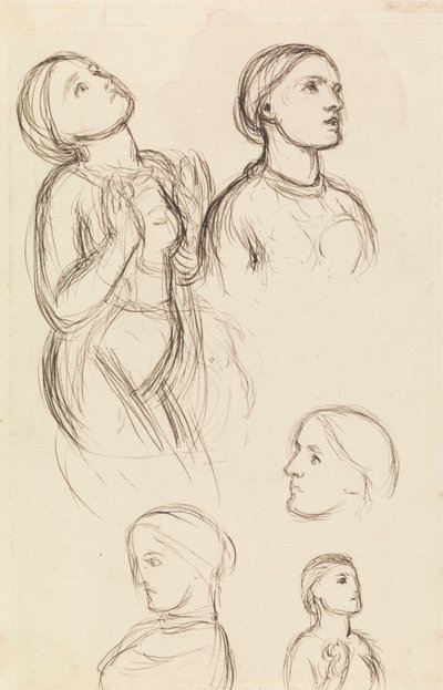 Studier av Edith Holman Hunt av William Holman Hunt