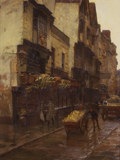 The Cradle of the Wills Tobacco Firm, Mary-le-Port Street, Bristol, ca. 1902 (olje på lerret) av William Holt Yates Titcomb
