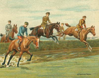 Racer historiske og moderne, tårnjakt for allierte offiserer (chromolitho) av William Hounsom Byles