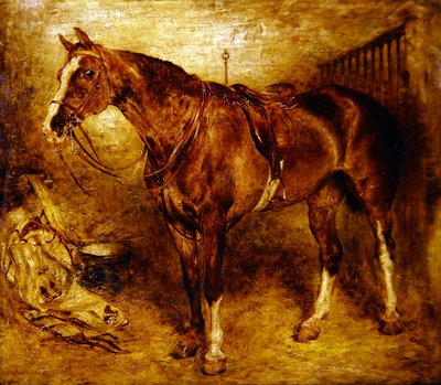 En hest i stallen av William Huggins