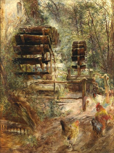 Vannmølle ved Rossett, Nord-Wales av William Huggins