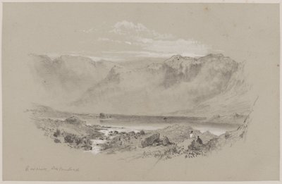 Grasmere, Westmorland (kritt og gouache på papir) av William Hull