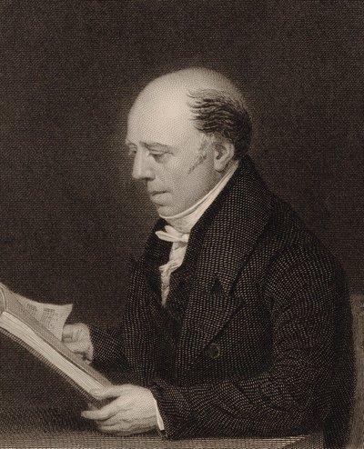 Portrett av Vincent Novello 1781-1861, 1830. av William Humphrys