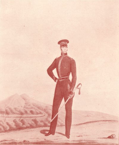Offiser for Madras Army Rifles, kle av seg, c1837-1843, 1909 av William Hunsley