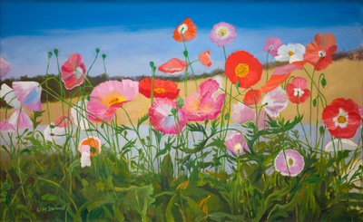 Valmuer (olje om bord) av William Ireland