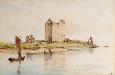 Broughty Castle i 1850, ca. 1850 (akvarell) av William J. Renny