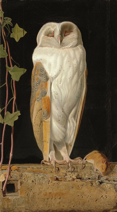 Den hvite uglen: "Alene og varmer sine fem vetter, sitter den hvite uglen i klokketårnet", 1856 av William J. Webbe