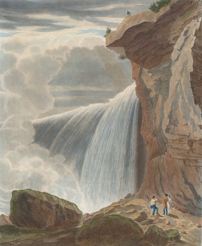 Niagara Falls fra Under Table Rock, 1829. av William James Bennett