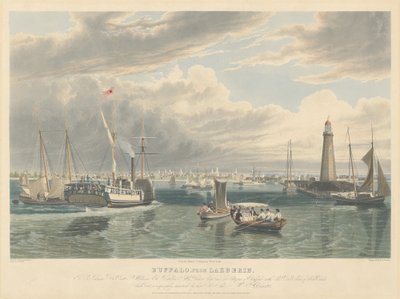 Buffalo, fra Lake Erie av William James Bennett after John William Hill