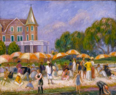 Strandparasoller ved Blue Point, ca. 1915. av William James Glackens