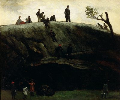 Boys Sliding, ca. 1897 (olje på lerret) av William James Glackens