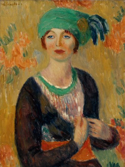 Jente i grønn turban av William James Glackens