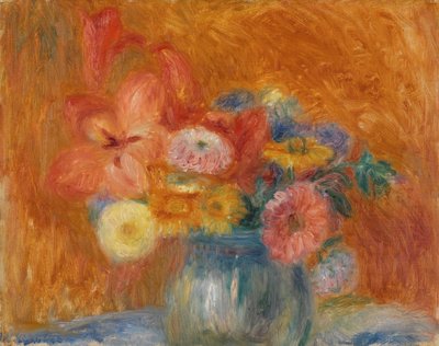 Grønn skål med blomster av William James Glackens