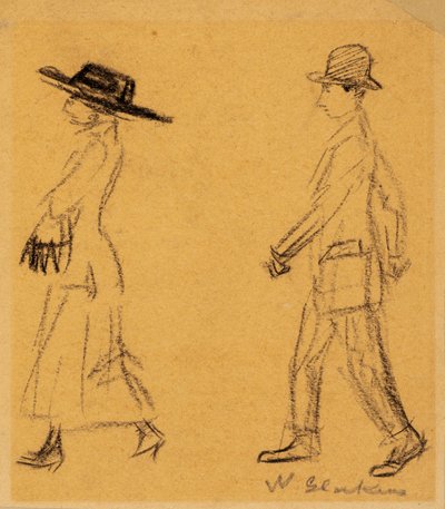 Mann følger kvinne av William James Glackens