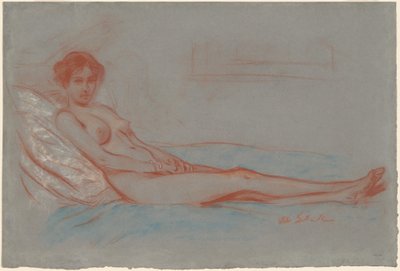 Liggende naken kvinne av William James Glackens