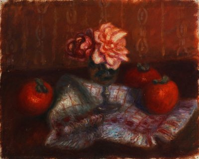 Roser og Persimmons av William James Glackens