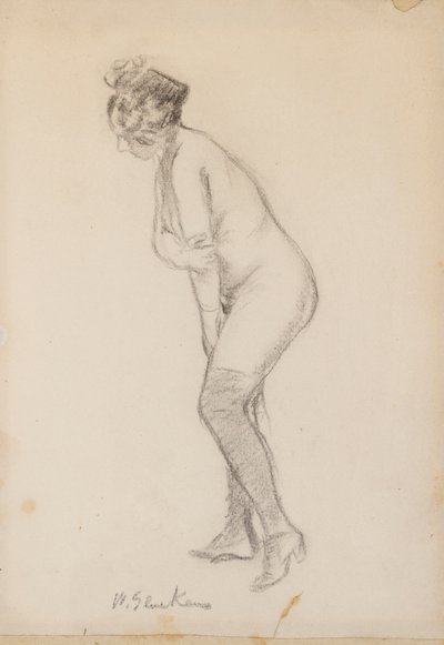 Stående naken kvinne av William James Glackens