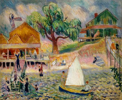 The Green Beach Cottage, Bellport, Long Island, ca. 1911-1916 (olje på lerret) av William James Glackens