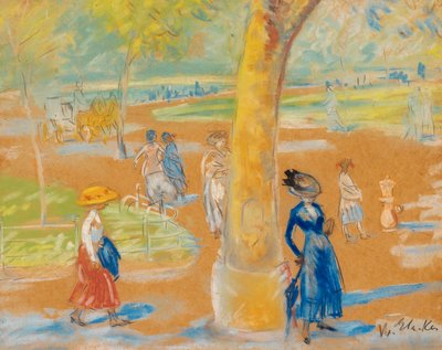 Kvinne med paraply, Washington Square av William James Glackens