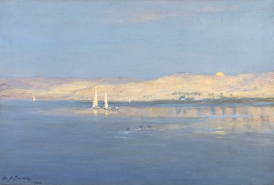 Månen stiger over Nilen, 1900 av William James Laidlay