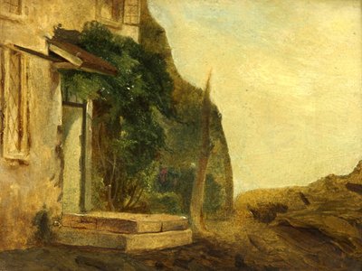 En hyttedøråpning (olje på panel) av William James Muller