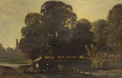 En utsikt over Eton and the Fellows Eyot av William James Muller