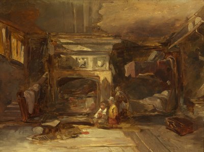 Et walisisk interiør, ca. 1844 (olje på panel) av William James Muller