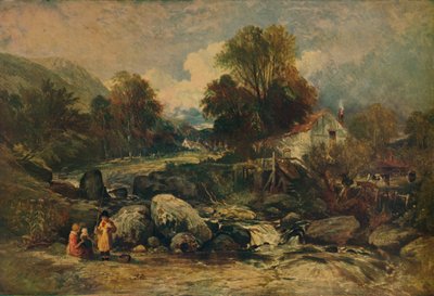 Dol-y-Garrog Mill nær Llanrwst, Caernarvonshire, c1844 av William James Muller